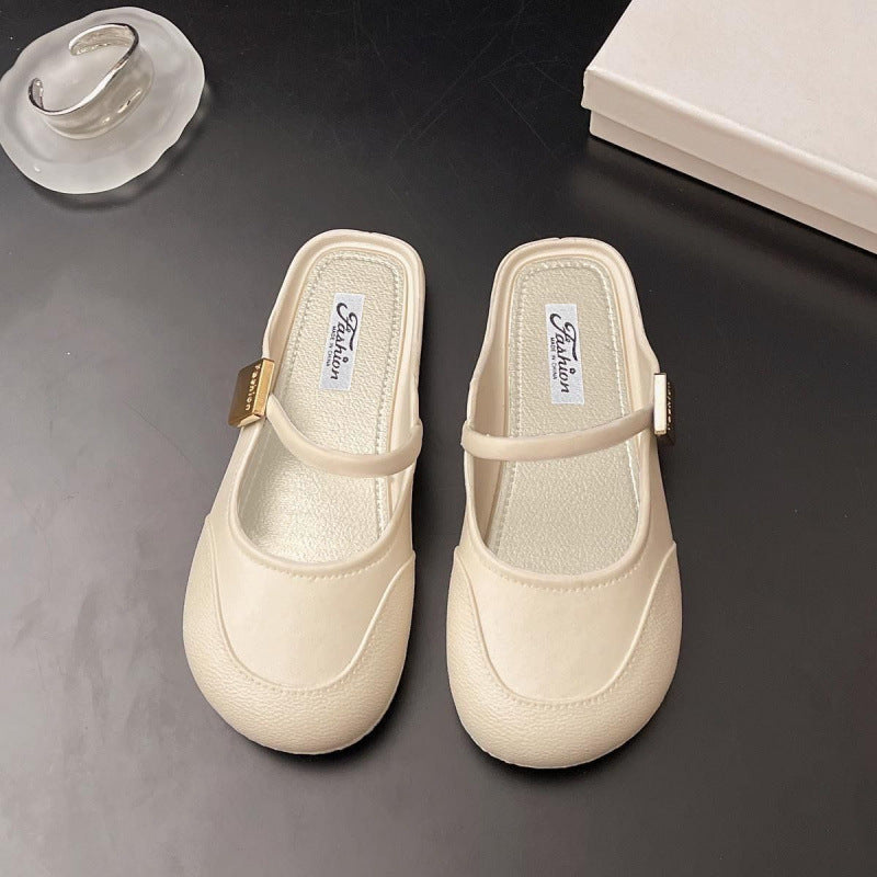 Outerwear-style Elegant Semi-slipper For Socialites