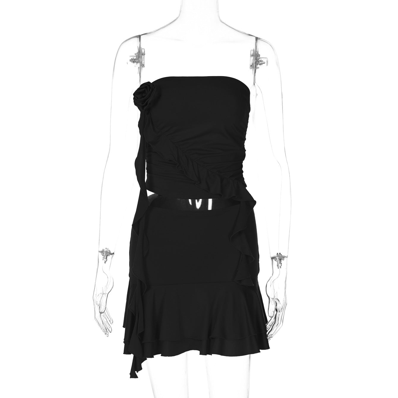 Womens Sexy Tube Top And Bodycon Skirt Two-piece Set