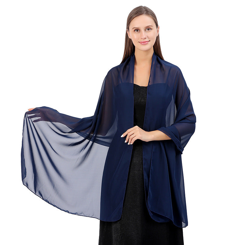 High Quality Solid Color Chiffon Dinner Shawl