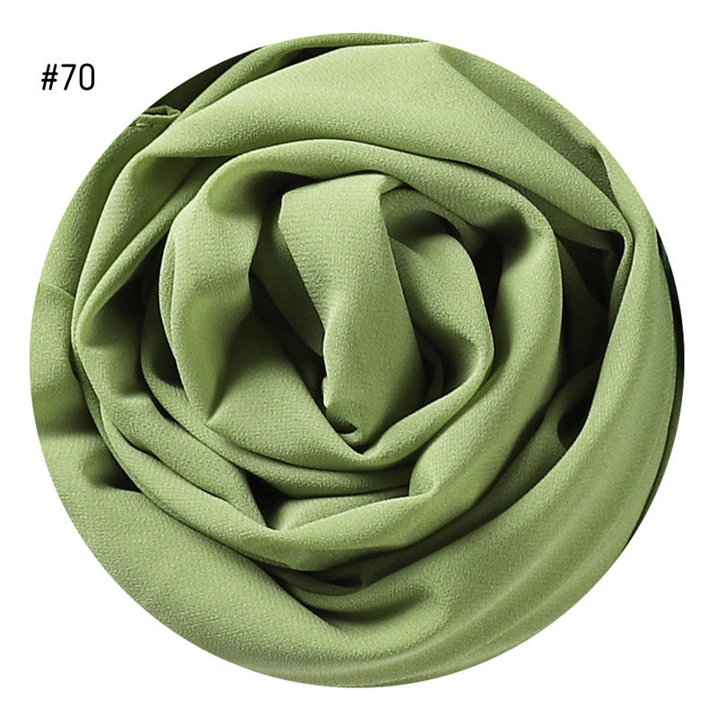 Women's Simple And Versatile Solid Color Pearl Chiffon Scarf