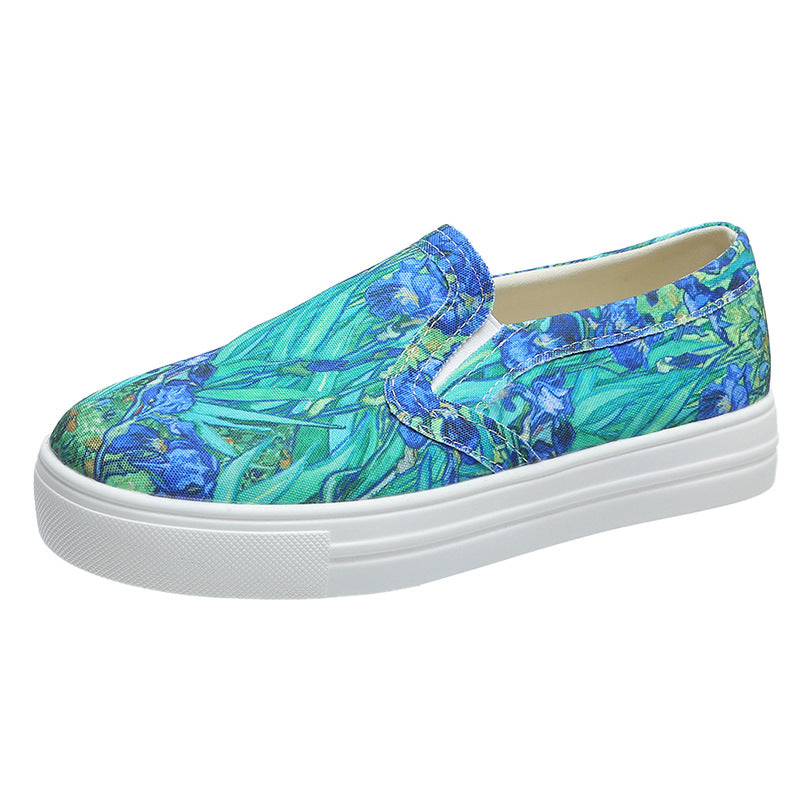 Casual Large Size Canvas Shoes Women's Flat Bottom