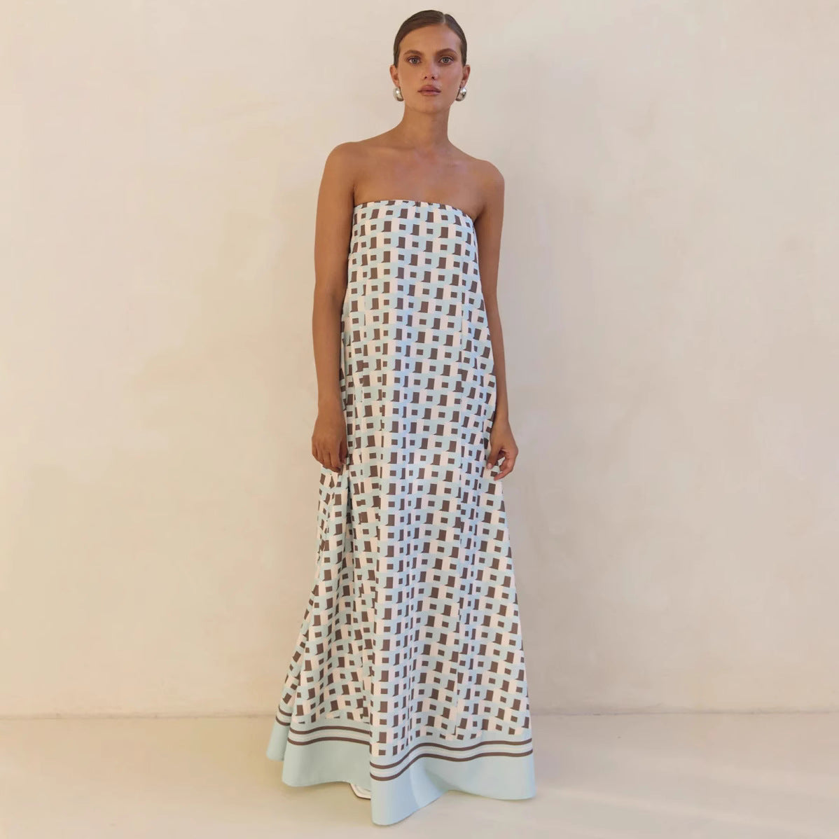 Off-the-shoulder Printed Slip Dress For Women