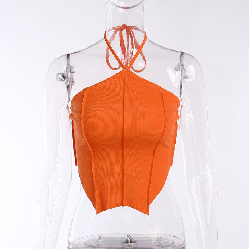 Europæisk og amerikansk sexet halterneck-camisole
