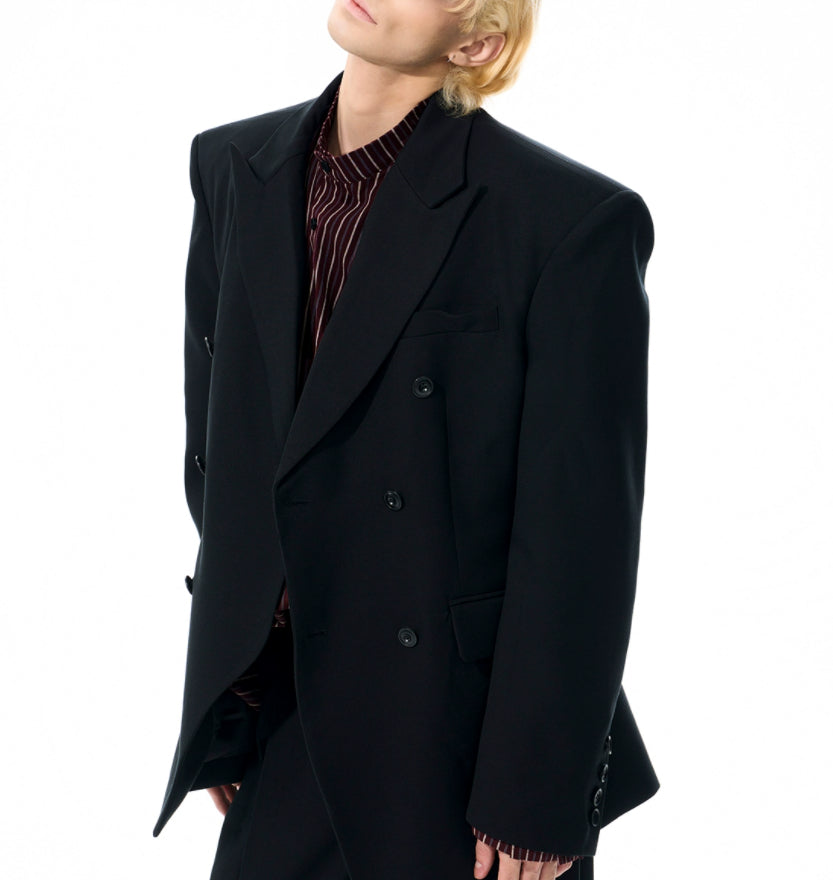 Detachable Wool Tencel Peplum Blazer
