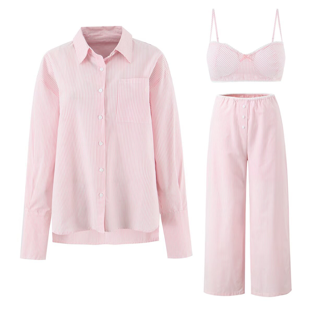 Solid Color Vest Shorts Pants Three Piece Set For Women