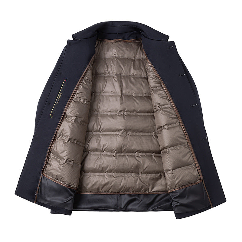 Down Men's Mid-length Detachable Down Liner Coat