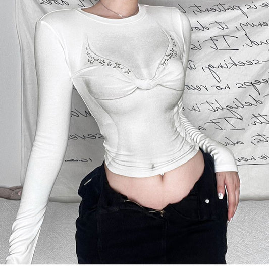 Europæisk og amerikansk hot girl-stil sexet 3D-printet kort top undertrøje til kvinder