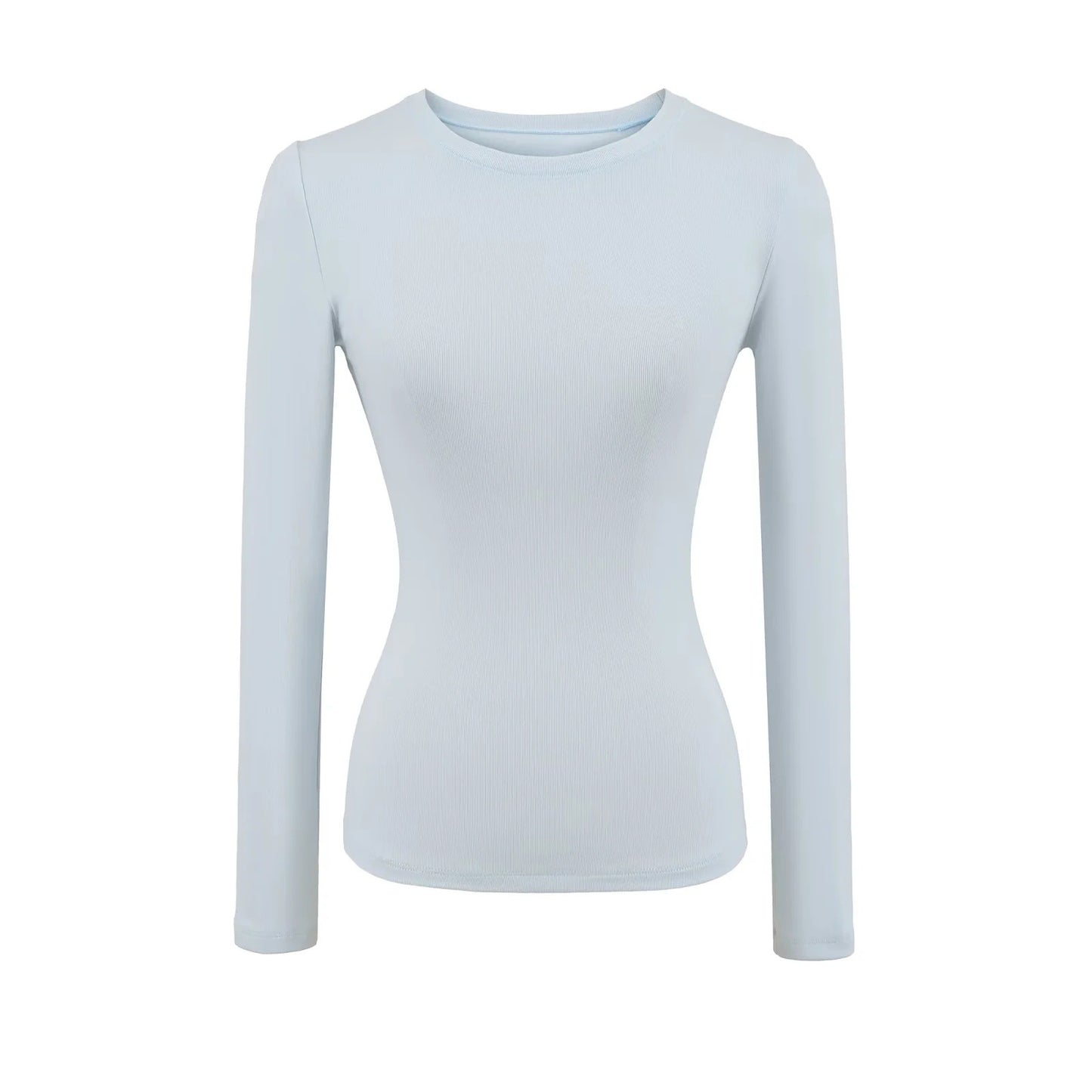 Womens Slim-fit Figure-flattering Base Top With A Round Neckline And An Hourglass Waist