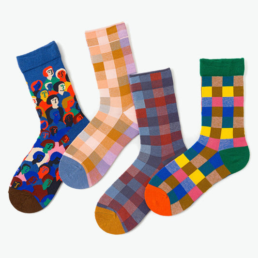 High Socks Creative Personality Graffiti Ladies
