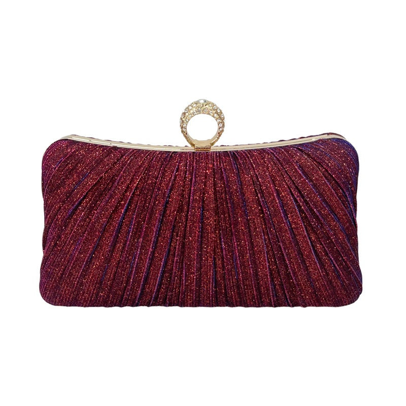 New Chinese-style Banquet Bag Women's Cross-body Pleated Dress