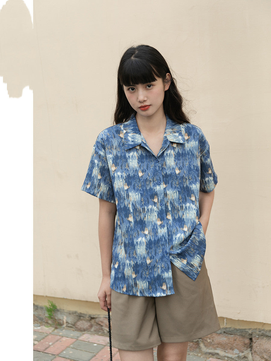 Loose And Slim Korean Style Top Casual Seaside Shirt