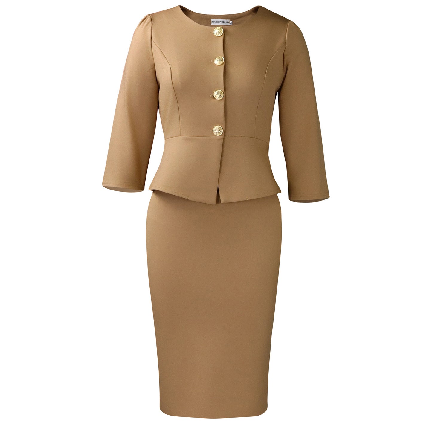 New Stylish And Elegant Round-neck Ruffle-set Suit