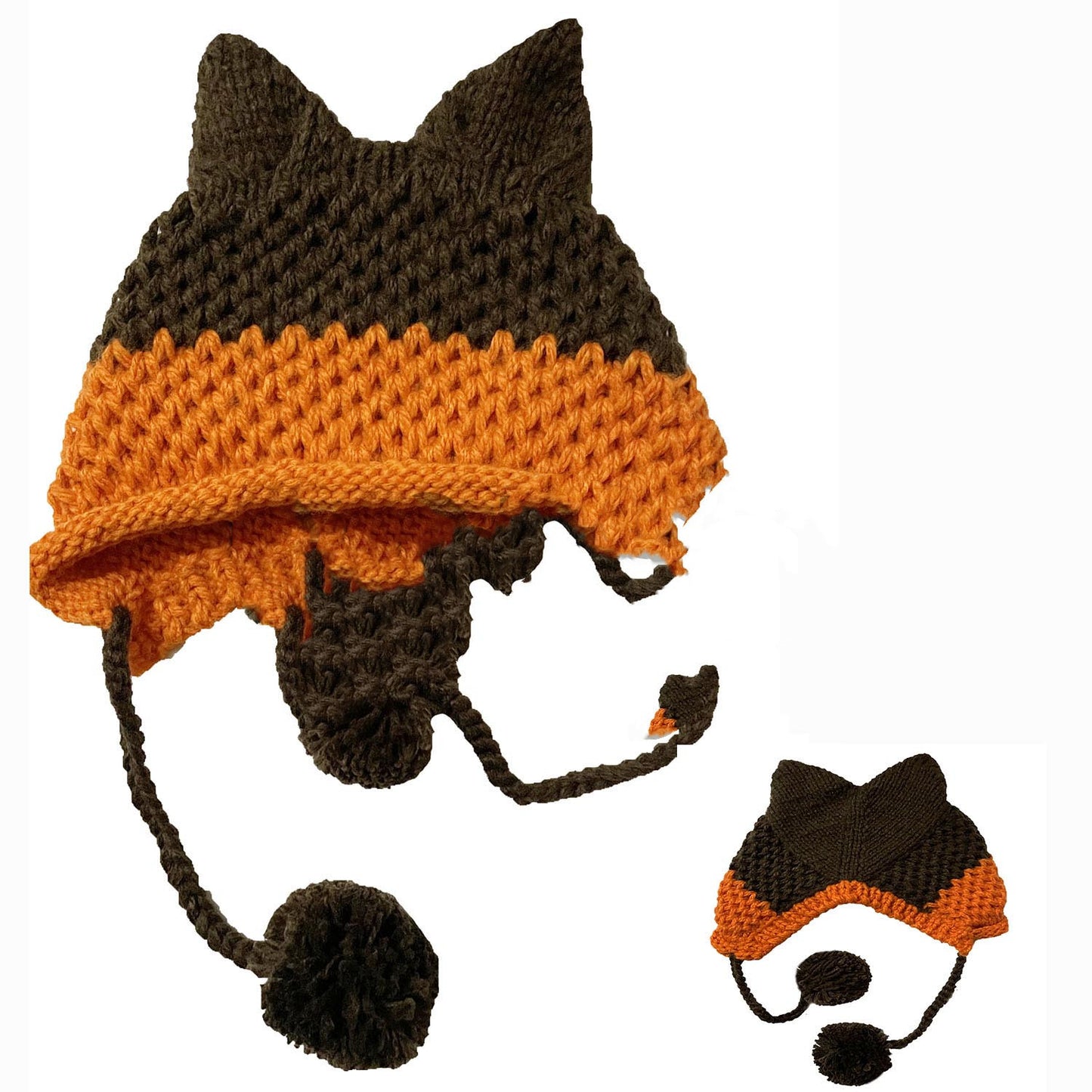 Fox Hat Colorblock Ear Fur Ball