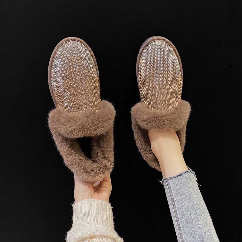 Flat-bottomed Short Tube Thickening Plus Fluffy Cotton Shoes