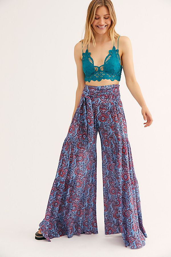 New Digital Printed Women's Loose Casual Pants Beach Wide