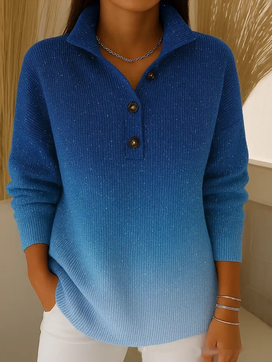 Simple Relaxed Fit Retro Long Sleeve Top For Women