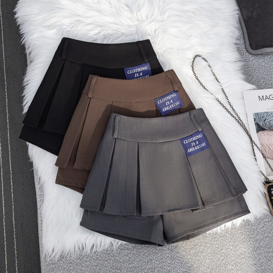 Real Shot Retro Hot Girl Pleated Skirt