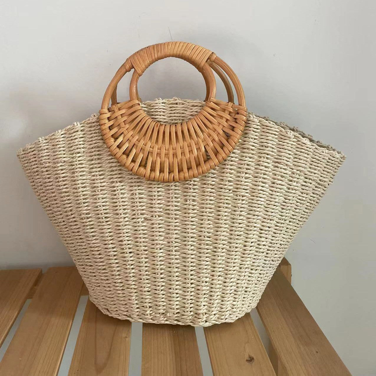 New Handheld Grass Woven Simple Woven Women's Bag