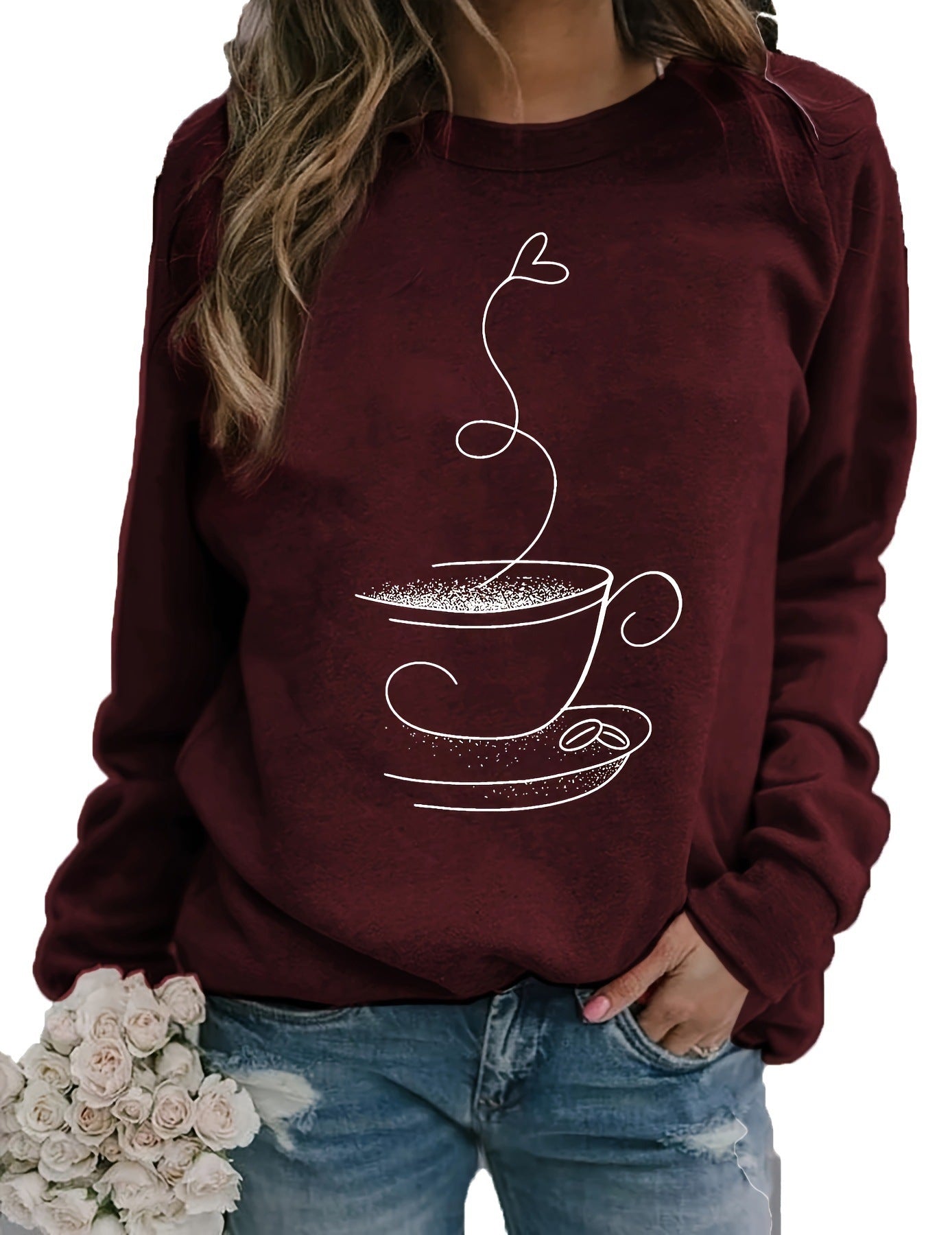 Women's Dynamic Graphic Print Crew Neck Sweater