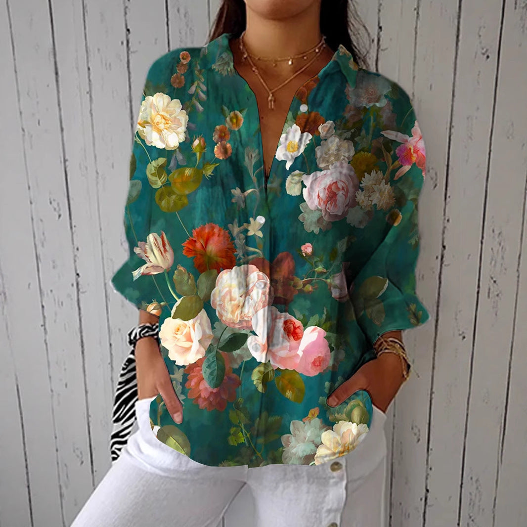 Women's Long Sleeved 3D Printed Shirt