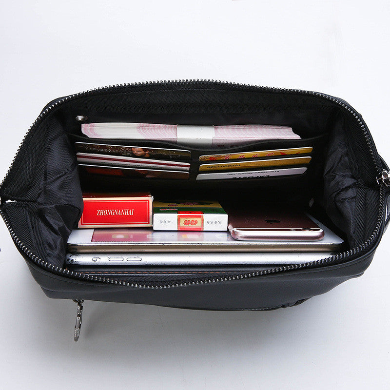 Large Capacity Business Casual Men's Soft Leather Handbag