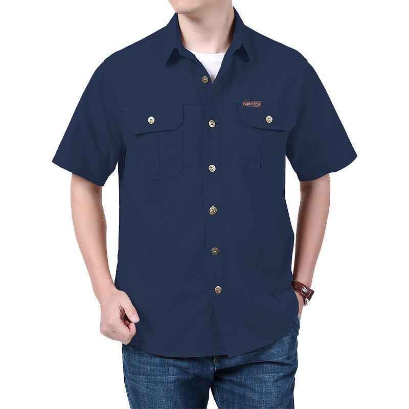 Solid Color Shirt Loose Half Sleeve Coat