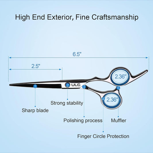 Haarschere Scharfe Friseurschere ULG 6.5 Zoll Präziser Schnitt Haarschnitt Japanischer Rostfrei Edelstahl Rasiermesserscharf Effilierscheren