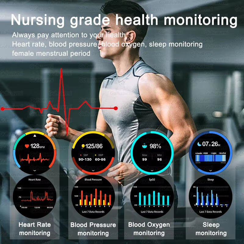 1.75''AMOLED Screen Smart Watch Men 10ATM Waterproof Compass GPS Smartwatch Bluetooth Call 1000Mah Large Battery Sports Bracelet