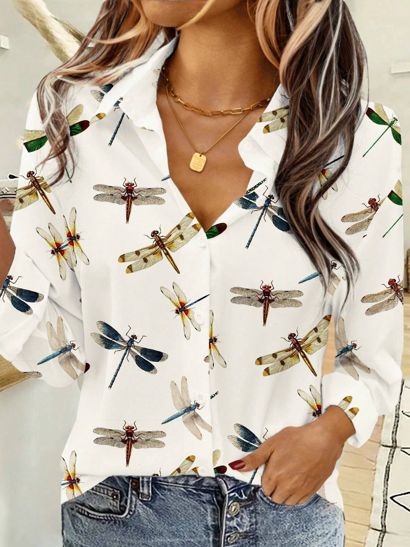 Women's Summer 3D Printed Blouse