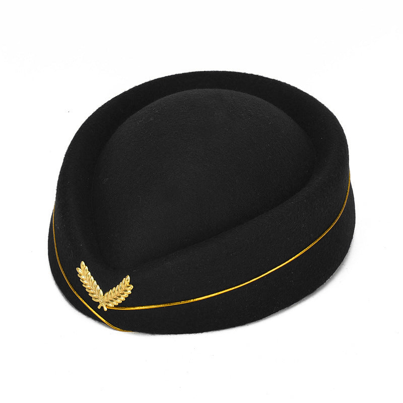 Simple And Versatile Flight Attendant Berry Hat