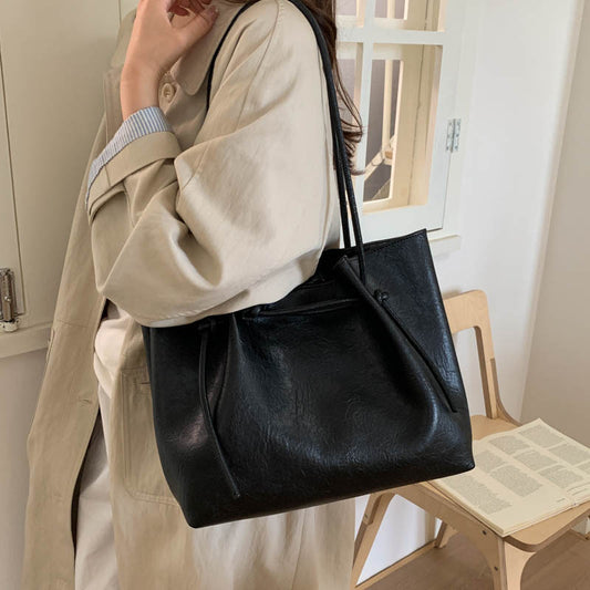 Retro Easy Matching Shoulder Commuter Tote Bag For Work
