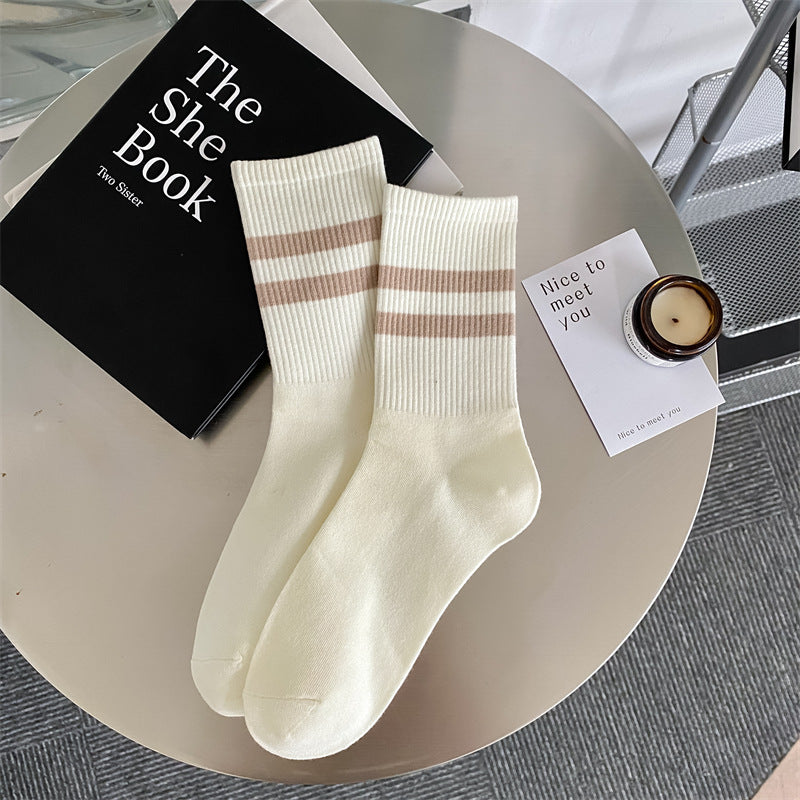 Two Bars Stripes Women's Mid-calf Socks