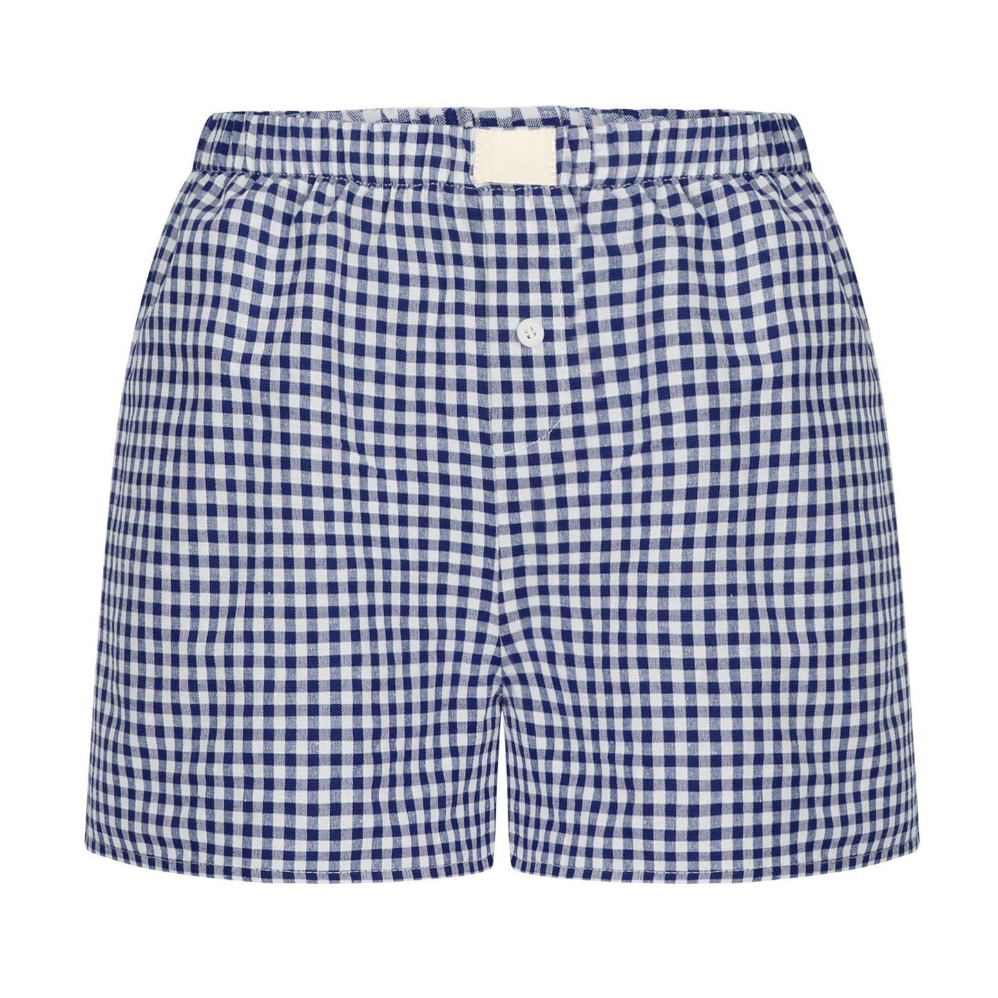 Women's Casual Plaid Cotton Arrow Pants Loose Four-corner Button Shorts