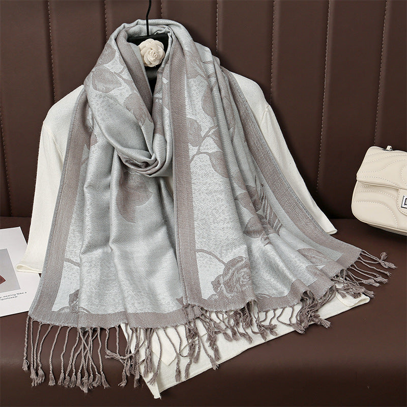 Womens AutumnWinter Faux Cashmere Shawl Cozy Wrap Scarf For Warmth