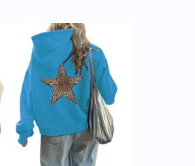 Women's Fashion XINGX Printed Loose Hooded Sweater