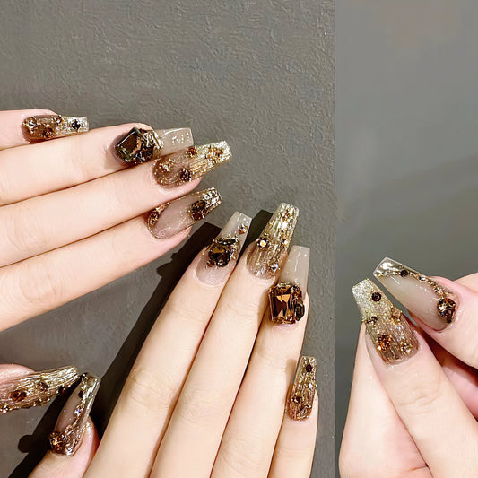 Handmade Wear Armor High Sense Rhinestone Ball Nail Stickers