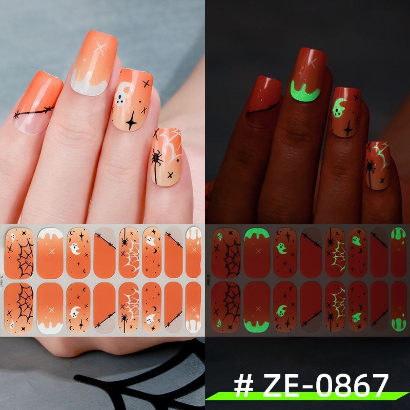 Dark Ghost Pumpkin Skull Nail Sticker