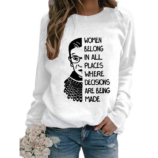 Justice Monogram Print Crew-neck Long-sleeve Sweatshirt