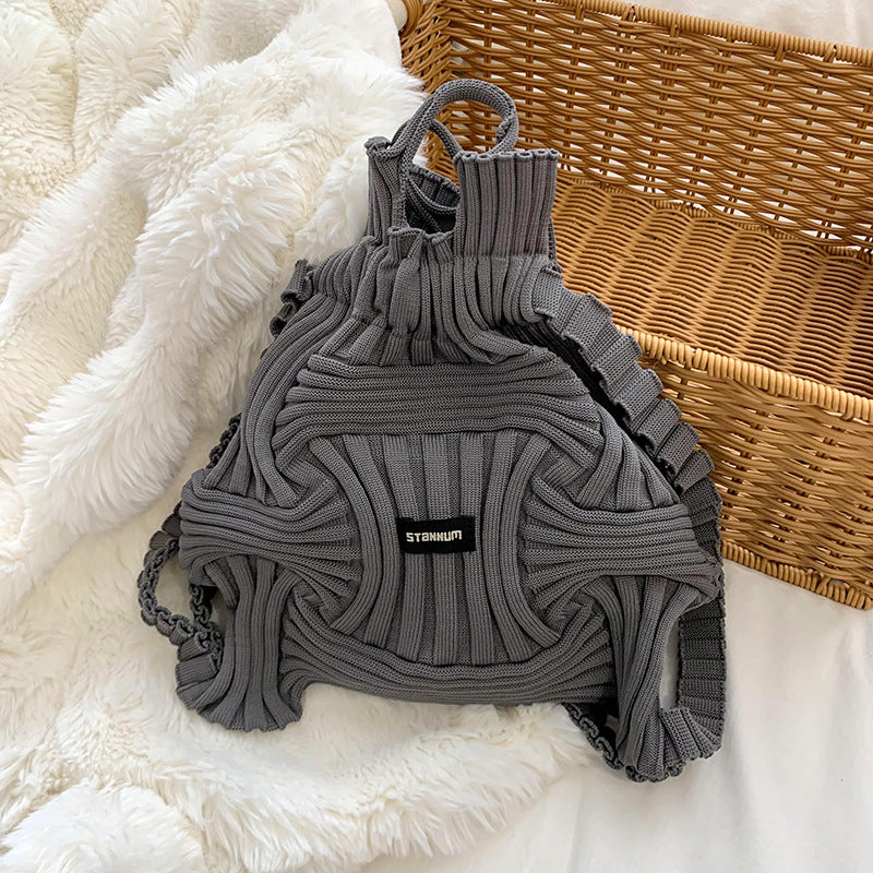 Personalized Niche Design Casual Knitted Woven Handbag