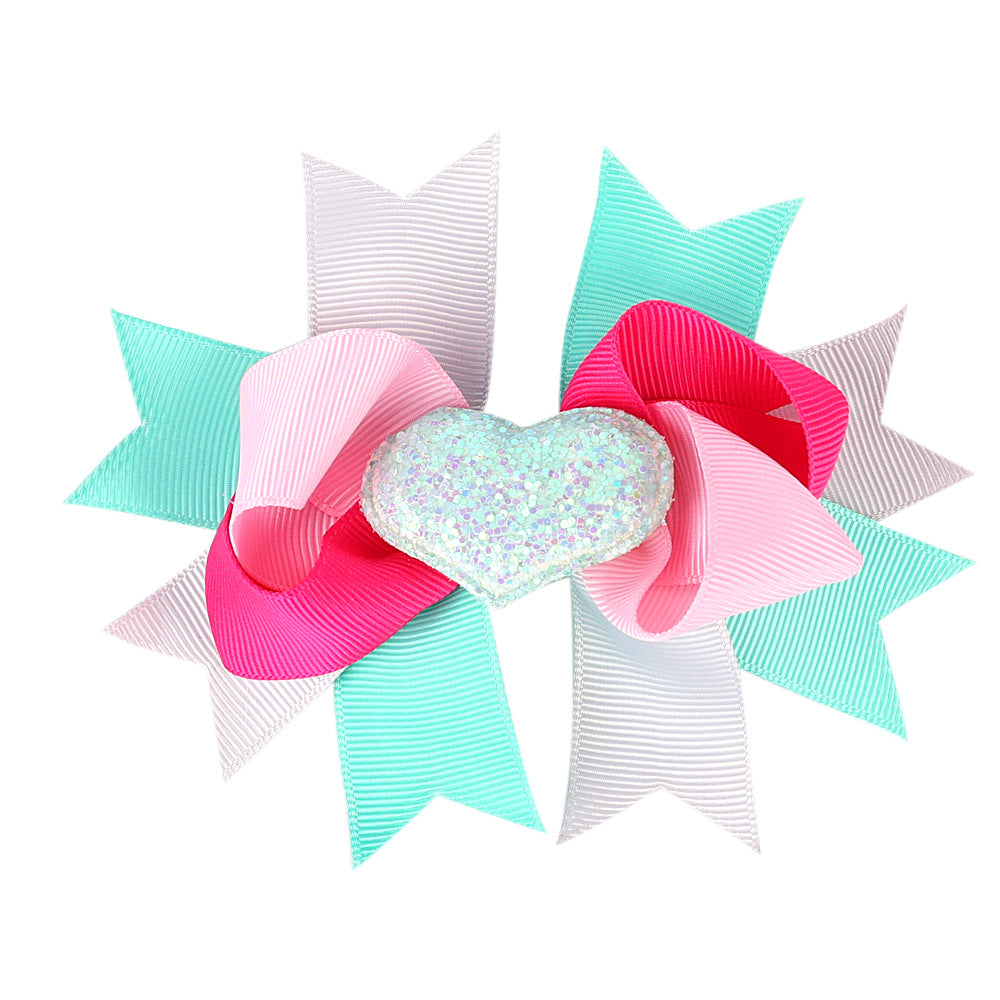 Children's Bow Hairpin Multi-layer Love Edge Clip