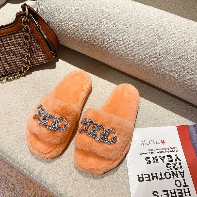 Women's Fashion All-match Non-slip New Style Plush Slippers