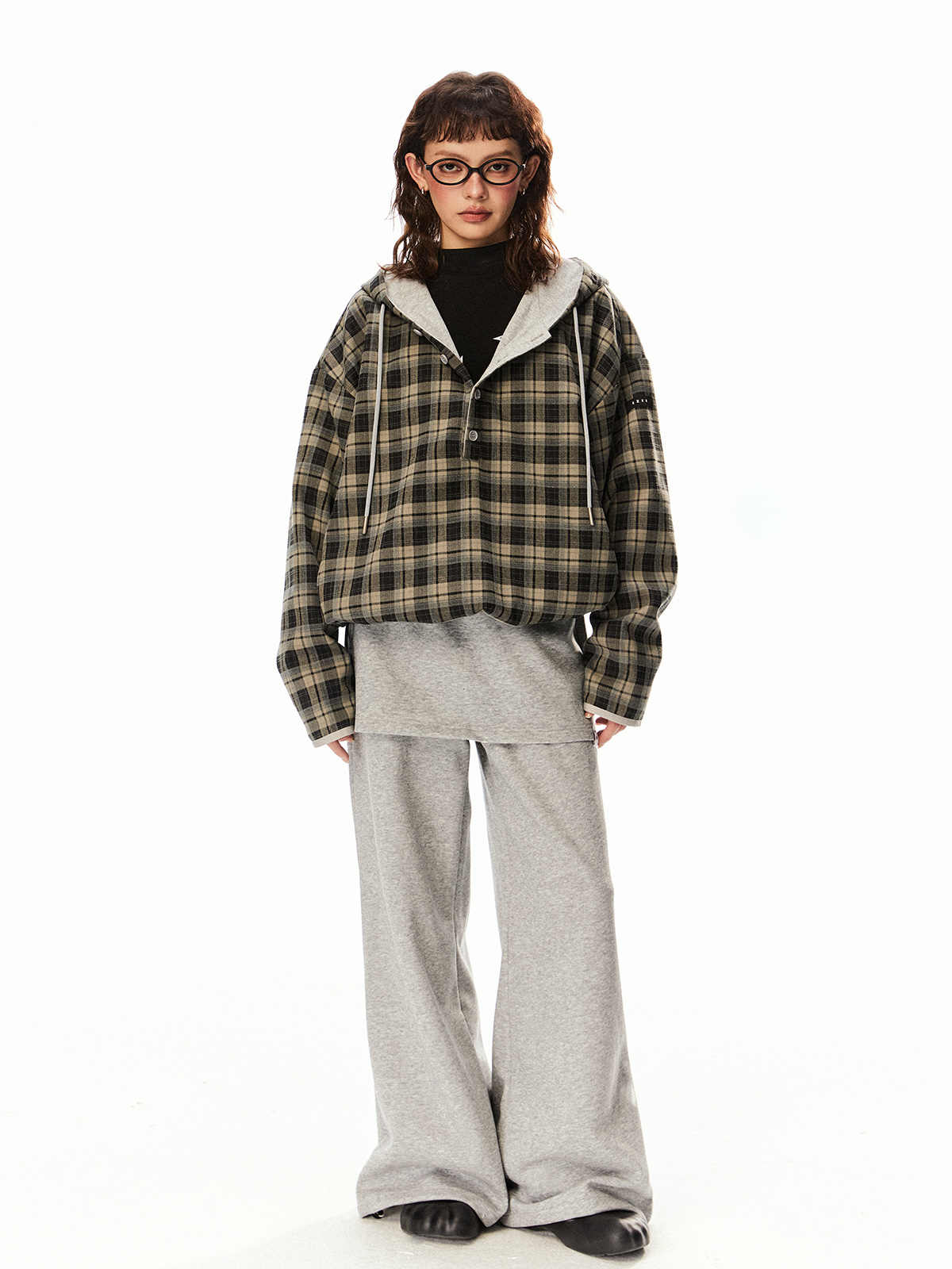 Retro Low Waist Fake Two-piece Loose Casual Wide Leg Track Pants