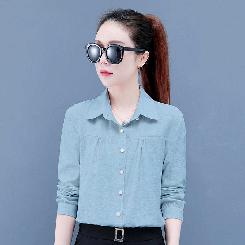Casual Middle-aged Mom Long Sleeve Shirt