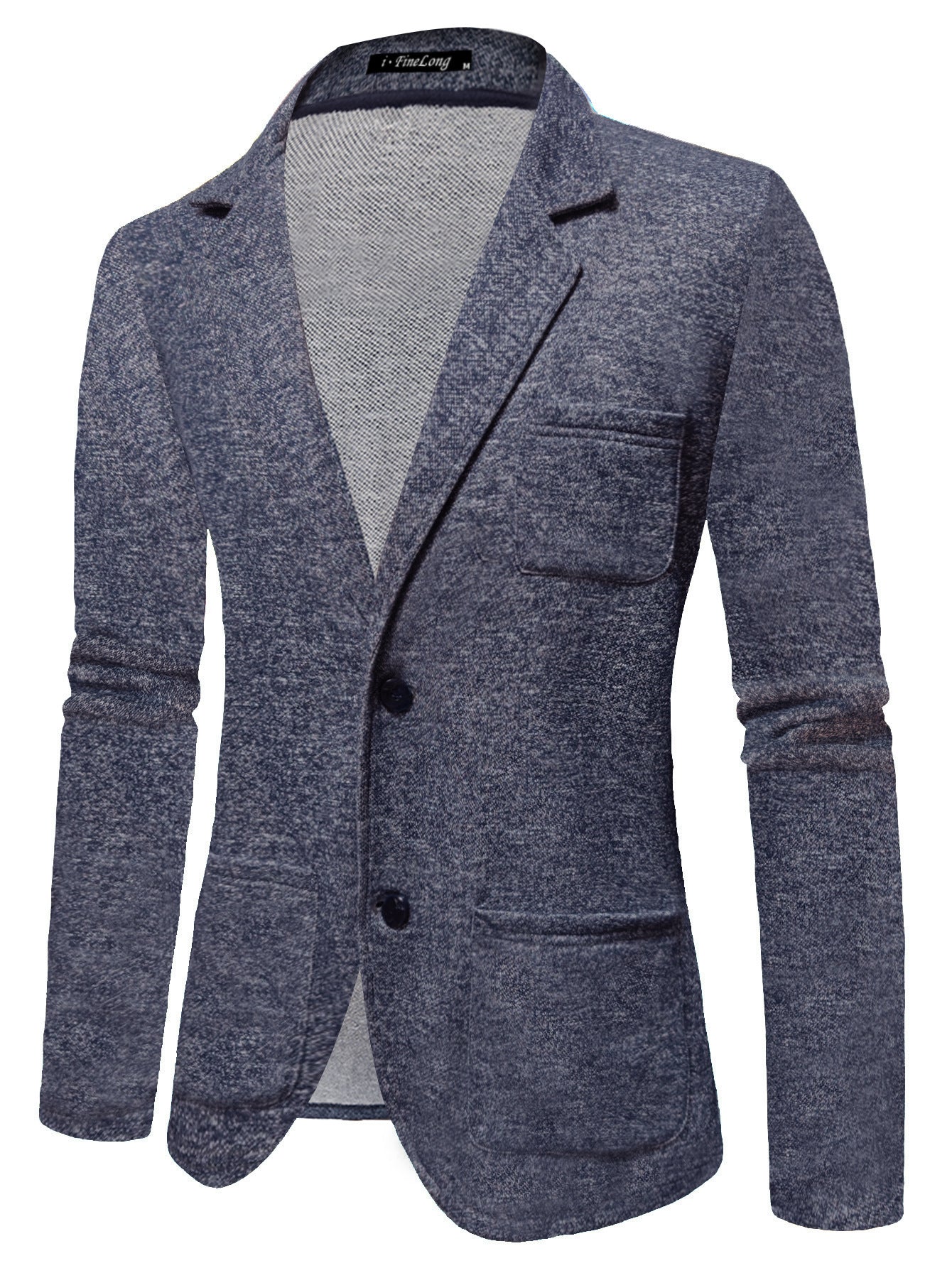 Plus Size Men's Thin Elastic Knitted Suit
