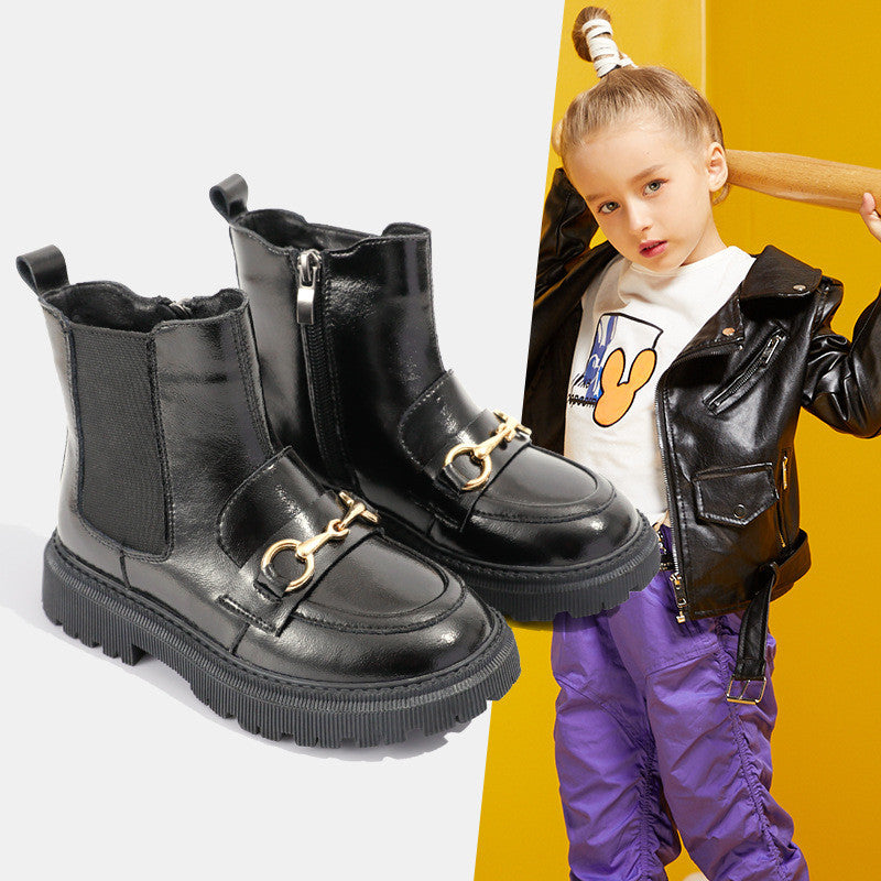 Children's Leather Short Martin Boots