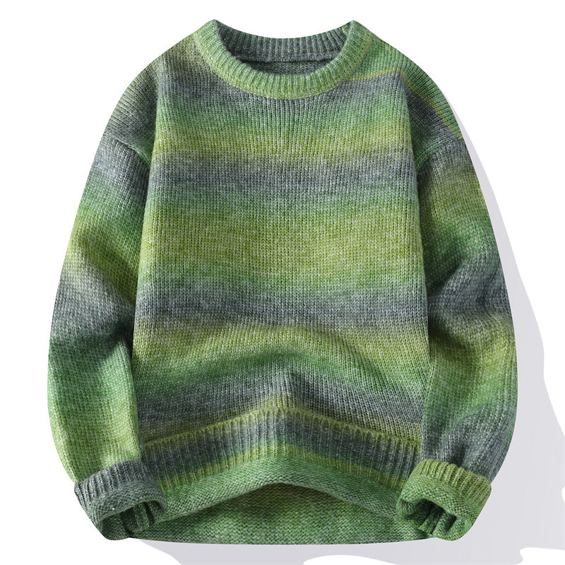 Men's Gradient-Color Loose-fit Knitted Sweater