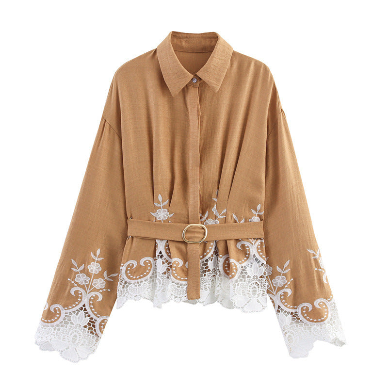 Women's Fashion Simple Hollow Embroider Jacket
