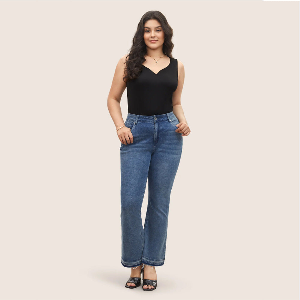 Commuting Minimalist Style V-neck Summer Casual T-shirt
