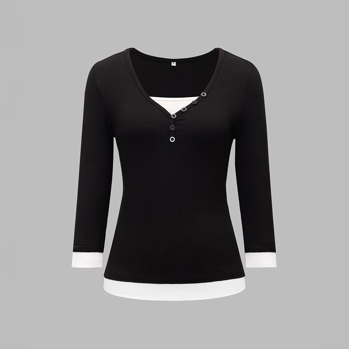 Minimalistisk Langærmet Undertrøje T-shirt til Kvinder