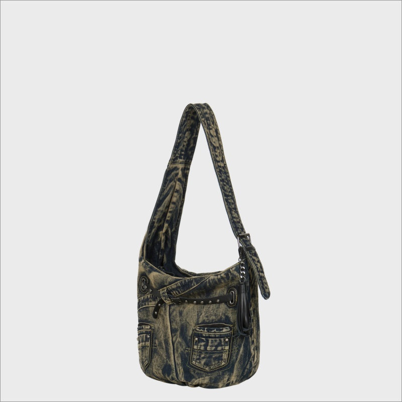 Denim Tassel 'wacky Washed Punk Bag